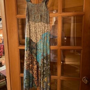 Santiki Small Smocked Boho Multi-color Dress